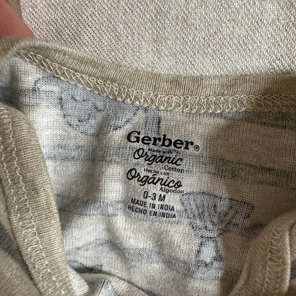 Gerber Organic Cotton Dinosaur Onesie 0-3 Months - Picture 3 of 3